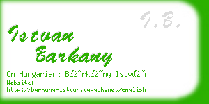 istvan barkany business card